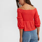 OXXO Womens Tops S / Red OXXO - Half Sleeve Crossover Blouse