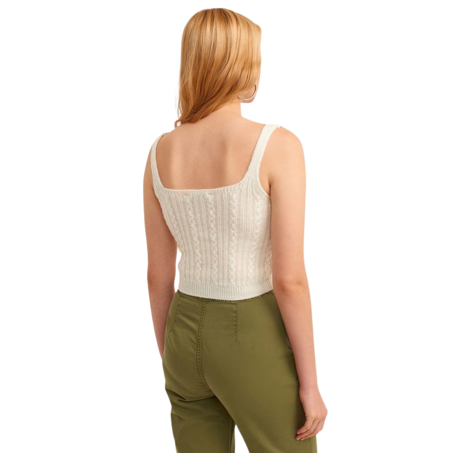 OXXO Womens Tops M / White OXXO - Knit Detailed Knitted tank top