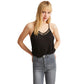 OXXO Womens Tops L / Black OXXO - Lace Detailed Linen Tank top