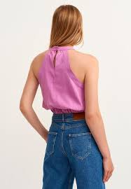 OXXO Womens Tops L / Purple OXXO - Neck Crop Top