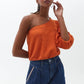 OXXO Womens Tops S / Orange OXXO - Orange One Shoulder Blouse