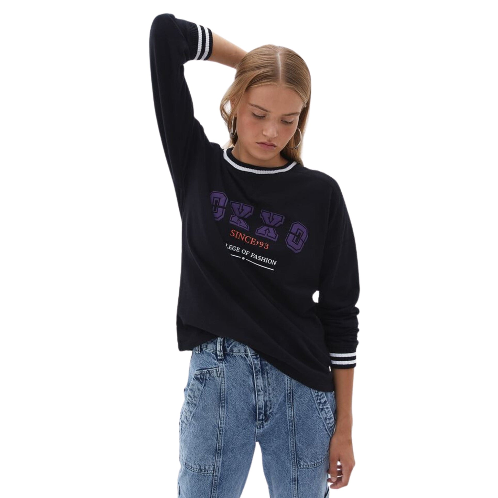 OXXO Womens Tops OXXO -  Oversize Printed Sweatshirt