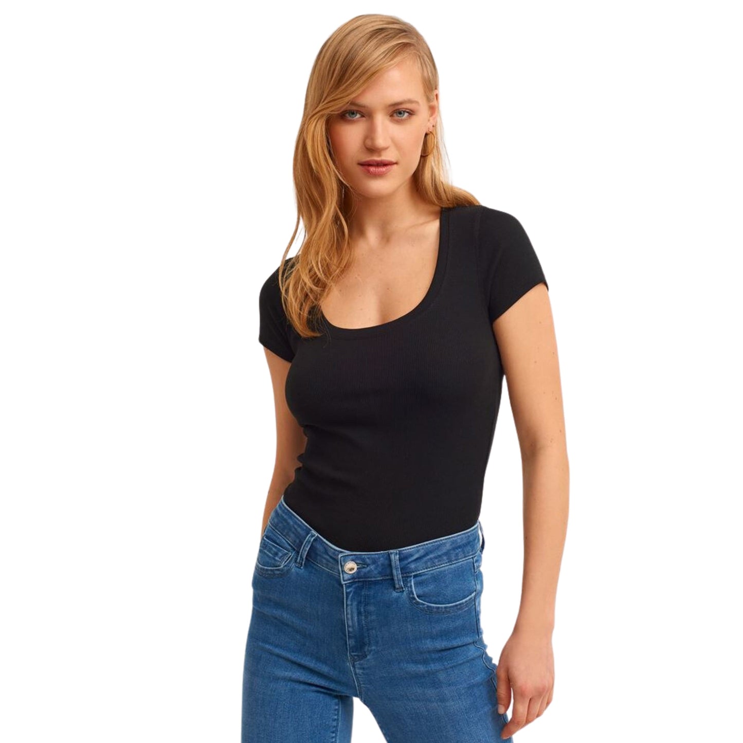 OXXO Womens Tops XS / Black OXXO -  Scoop Neck Tshirt