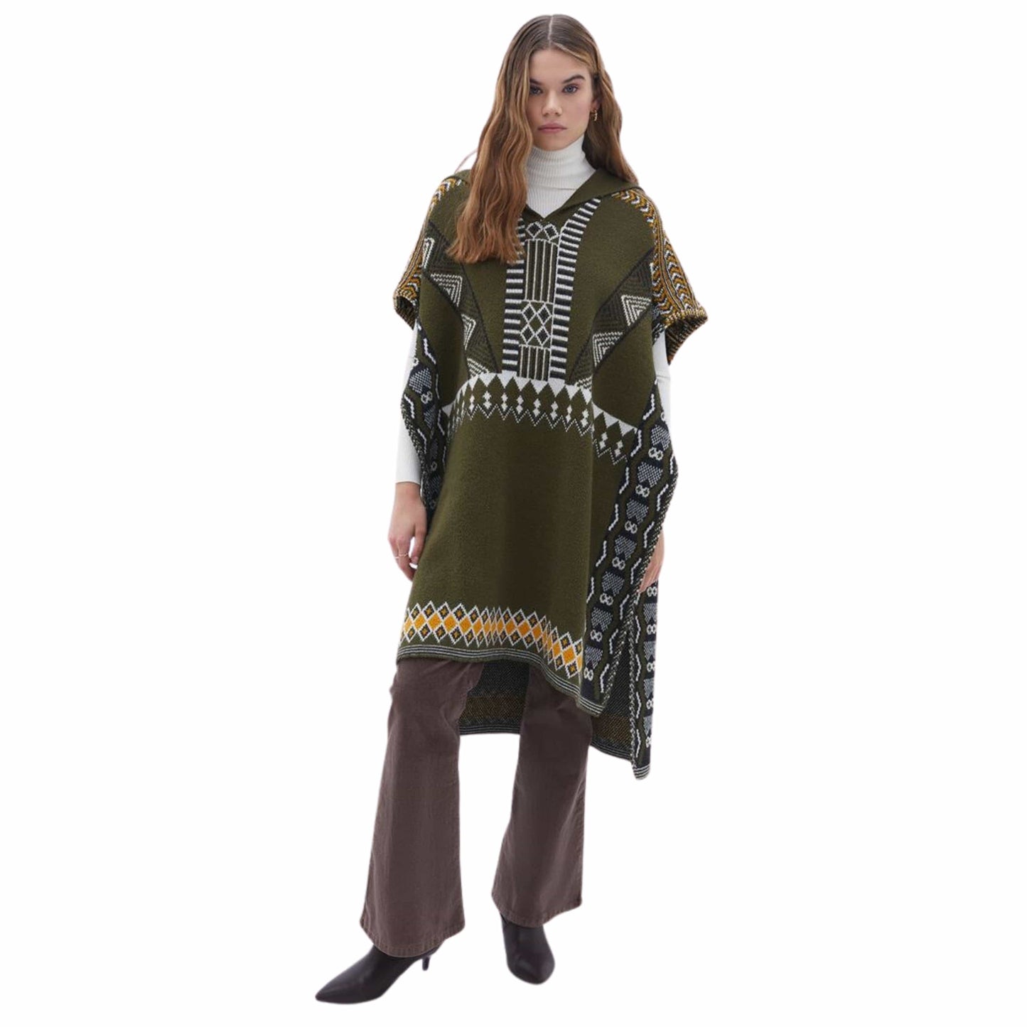 OXXO Womens Tops One Size / Multi-Color OXXO -  Soft Texture Oversize Poncho