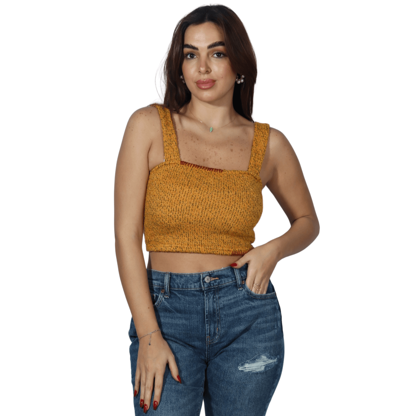 OXXO Womens Tops OXXO - Square Neck Crop Top