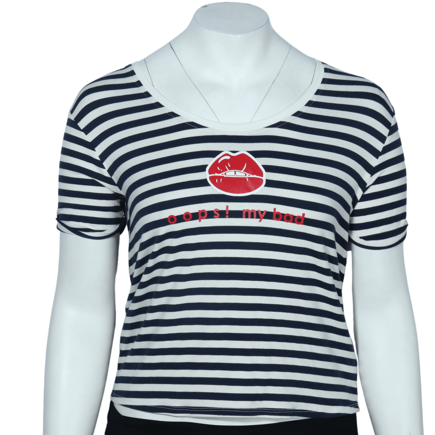 OXXO Womens Tops S / Multi-Color OXXO - Stripped graphic t-shirt