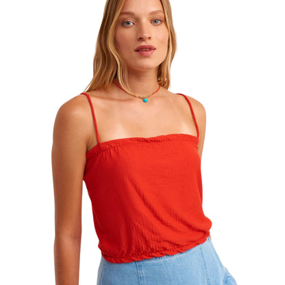 OXXO Womens Tops L / Red OXXO - Thin Strap Crop Tank Top