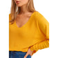 OXXO Womens Tops M / Yellow OXXO - V-Neck Knitwear sweater