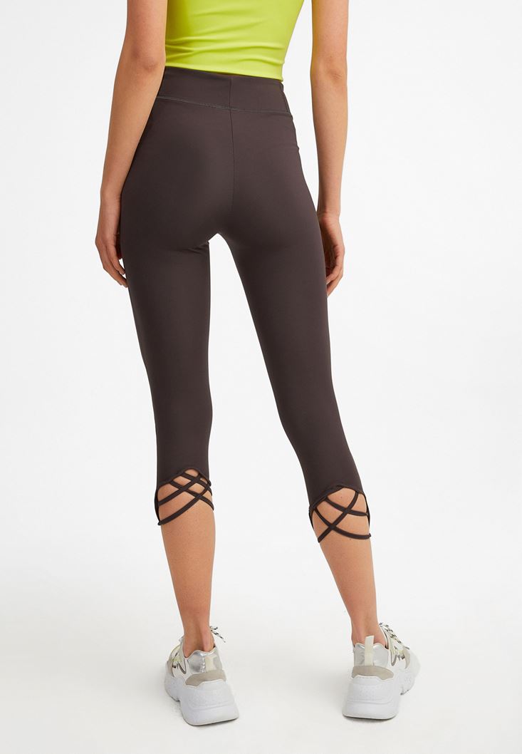 OXXO -  Anthracite Leg Detail High Waist Leggings