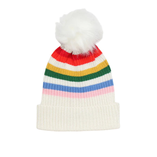 PACSUN Hats & Headbands White PACSUN - Rainbow Inspired Hat With Pom