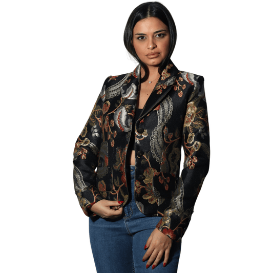 PAUL BRIAL Womens Jackets S / Multi-Color PAUL BRIAL - Flower pattern blazer