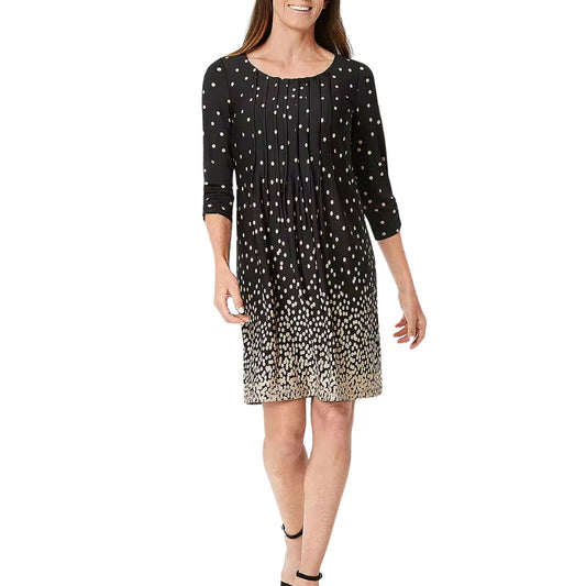 PERCEPTIONS Womens Dress XL / Multi-Color PERCEPTIONS - 3/4 Sleeve Dot Print Shift Dress