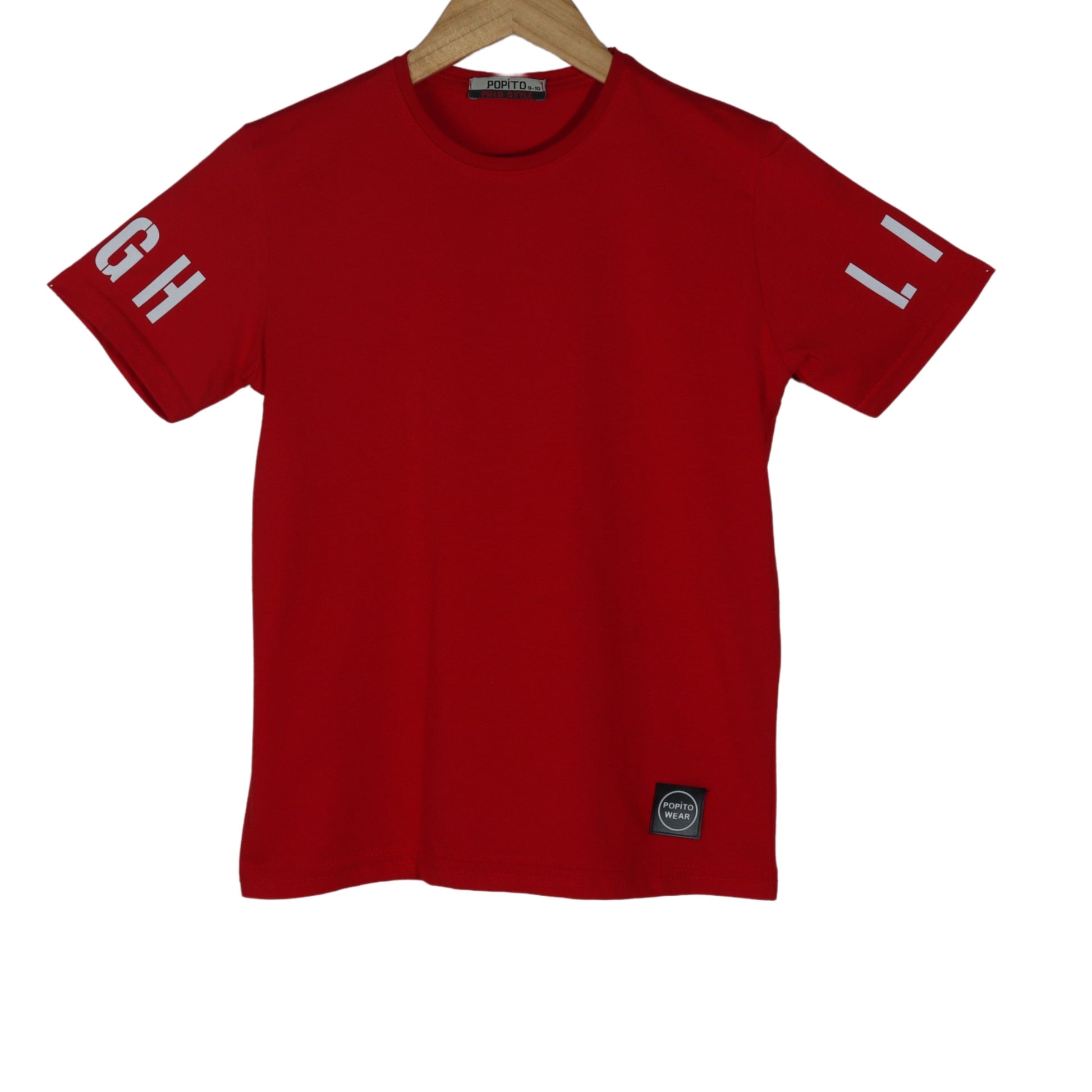 POPITO Boys Tops S / Red POPITO - KIDS - Crew Neck T-Shirt