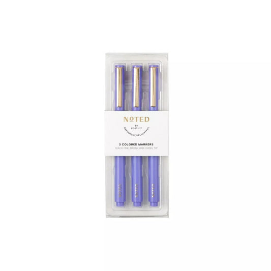 POST-IT Stationery Purple POST-IT - 3ct Permanent Ink Markers Fine Broad and Chisel Tip
