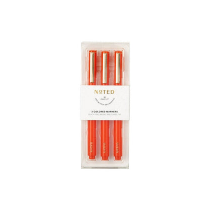 POST-IT Stationery Orange POST-IT - 3ct Permanent Ink Markers Fine Broad and Chisel Tip