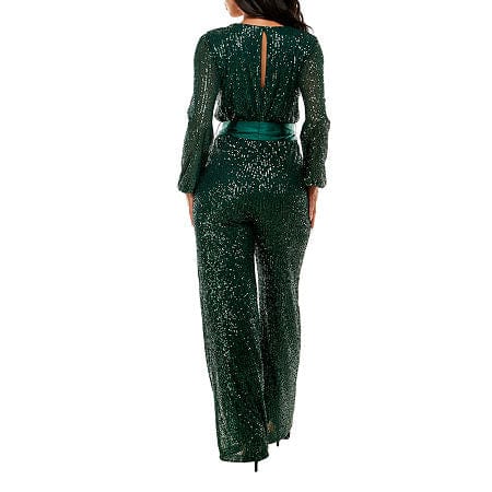 Premier amour long sleeve off the shoulder hot sale jumpsuit