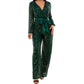 PREMIER AMOUR Womens Overall S / Green PREMIER AMOUR - Long Sleeve Sequin Jumpsuit For Events