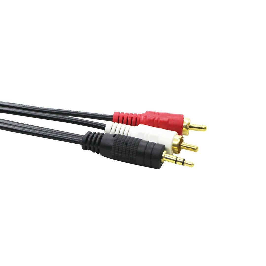 Provideolb Audio & Video Connectors & Adapters Conqueror Cable 3.5mm Audio Jack to 2x RCA Stereo 3 Meter Black - C31C