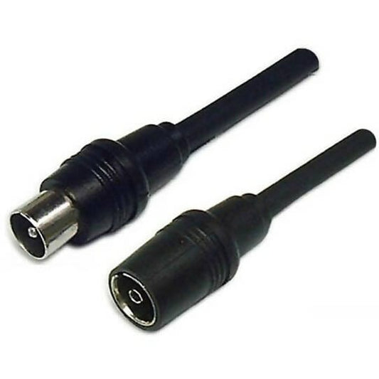 Provideolb Audio & Video Connectors & Adapters Conqueror RF Coaxial Cable 9.5mm TV Plug to 9.5mm TV Jack Male to Female 1.5 Meter Black - C28