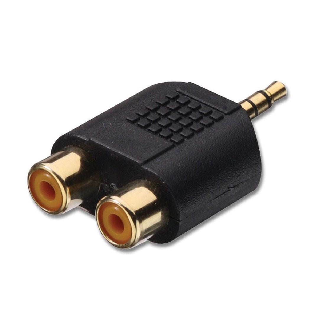 Provideolb Audio & Video Connectors & Adapters Plug Audio 3.5 mm Male Plug to 2 x RCA Female Adaptor Connector - P203