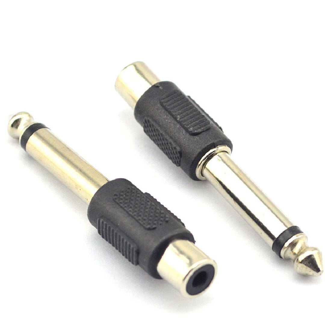 Provideolb Audio & Video Connectors & Adapters Plug RCA Female Plug to 6.5mm Male Audio Jack Adapter Connector for Mixer Microphone - P235