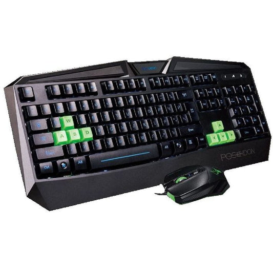 Provideolb Computer Keyboards Poseidon Wired Gaming Keyboard with Mouse for Desktop Computer PC Laptop - W7D