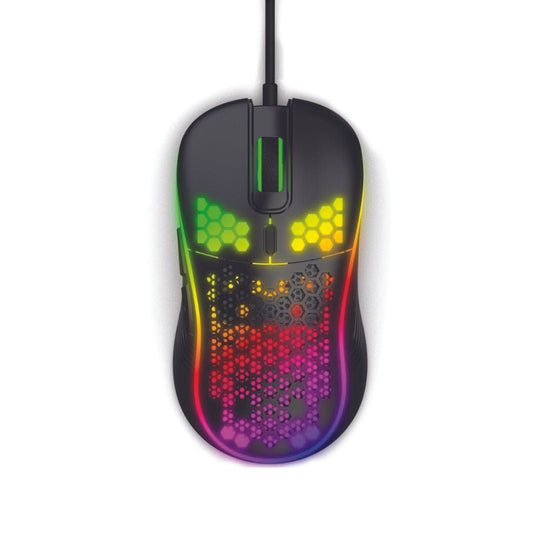 Provideolb Computer Mice Wired Glare Gaming Mouse with RGB LED Light Black - 1619B