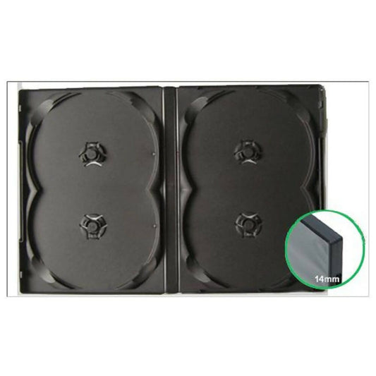 Provideolb DVD Cases Case DVD Quadruple Sided 14 mm Black - M79
