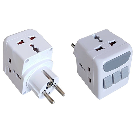 Provideolb Electrical Multi-Outlets Conqueror 3 Plug Adapter Wall Tap Multiple Charging Station Overvoltage Protection - G156A