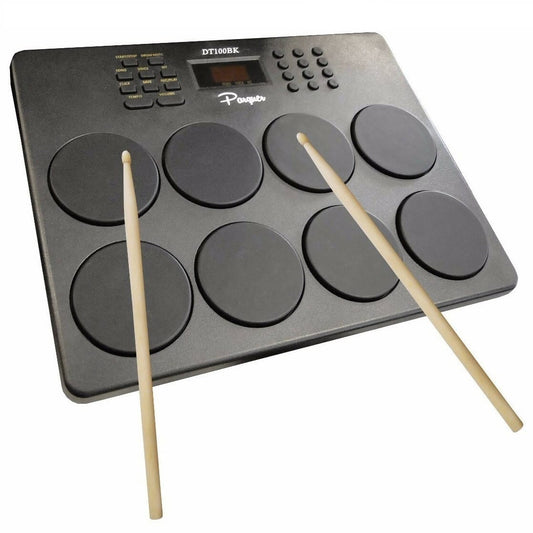 Provideolb Electronic Drum Pads Digital Electronic 8 Pads Drum Set Compact Size Drum Set with Drumsticks - DT001