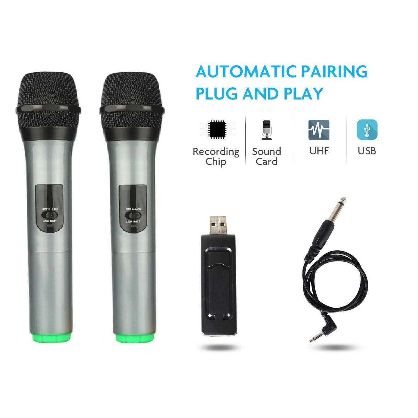 Provideolb Handheld Wireless Microphones Langting UHF Dual Channel Wireless Handheld Microphones - H26