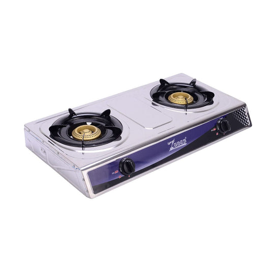 Provideolb Hot Plates Besse Electric Gas Stove Double Burner Stainless Steel - 2050A