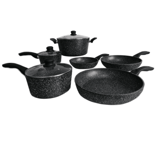 Provideolb Kitchen Cookware Sets Westinghouse Set 6 Pieces Fry Pans Saucepans Casserole Marble Finish
