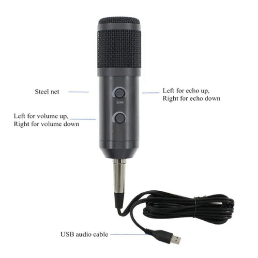 Provideolb Multipurpose Dynamic Microphones Conqueror Cardioid Condenser Microphone USB table stand Arm Holder Pop Filter Mic For Computer Karaoke PC - BM900