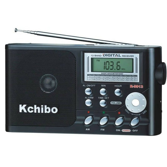 Provideolb Portable Radios Kchibo AM / FM Radio Portable with Alarm Black - 9913