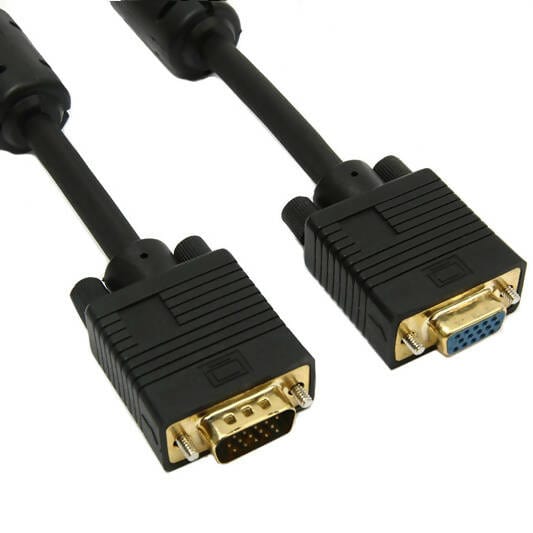 Provideolb VGA Cables Conqueror Cable VGA HD15 Male to Female 1.8 Meter Black - C88