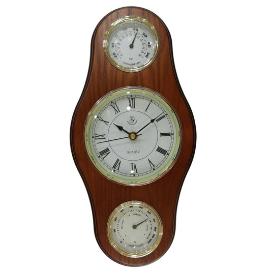 Provideolb Wall Clocks Woodpecker Quartz Wall Clock Thermometer Hygrometer 30 x 15 cm - 108