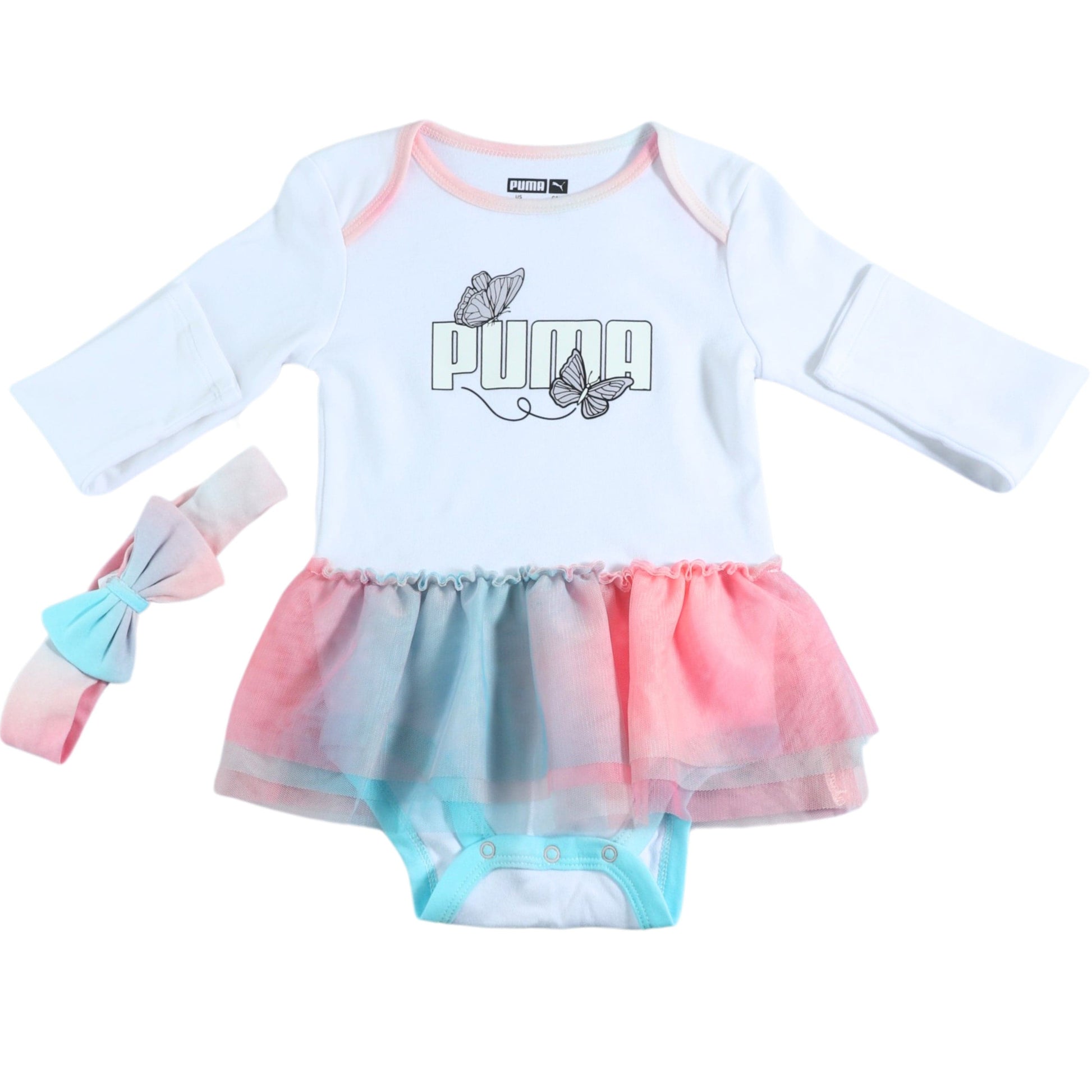 PUMA Baby Girl 18 Month / White PUMA - Baby - Tutu Bodysuit And Headband Set