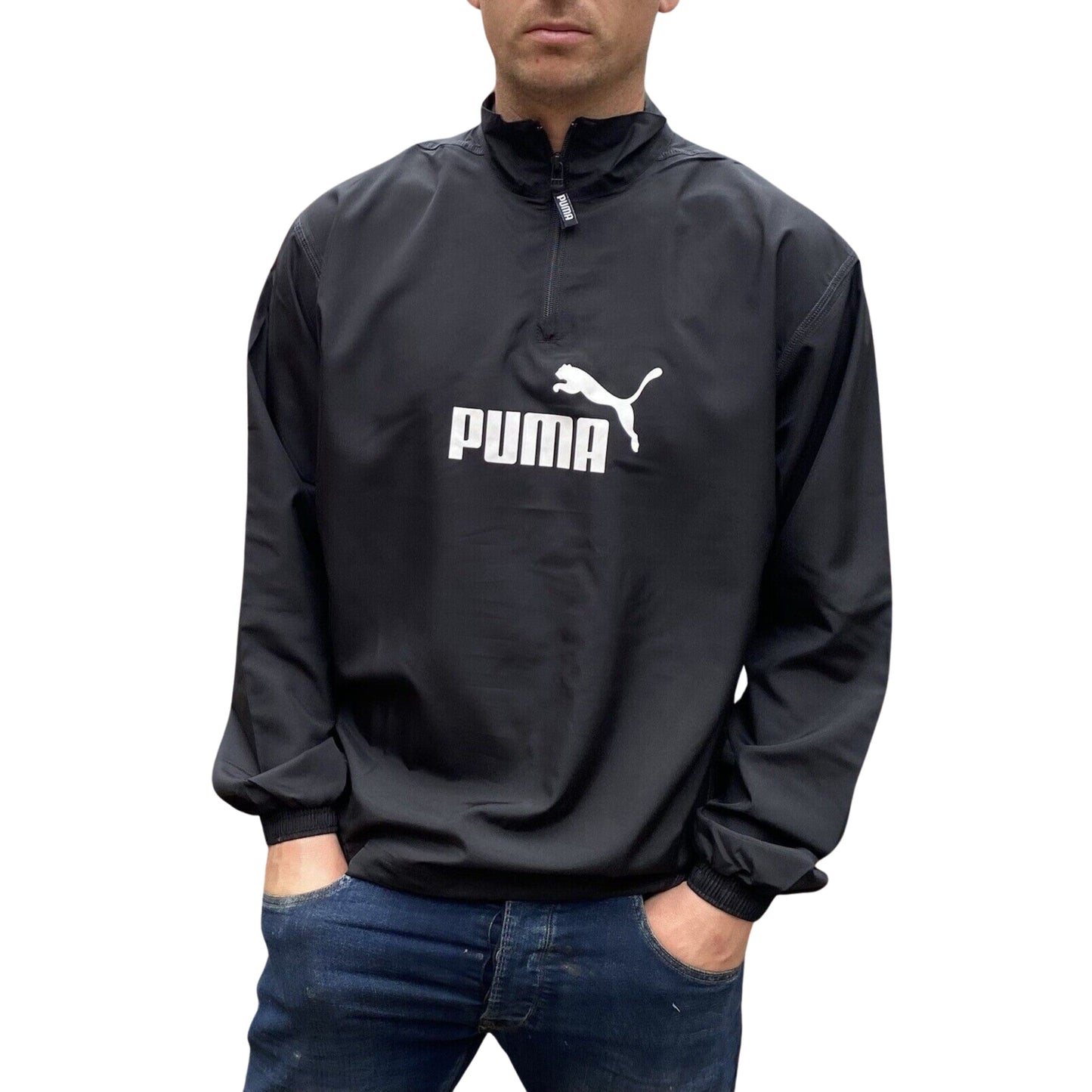 PUMA Mens sports S / Black PUMA - Windbreaker Retro Festival Coat Logo