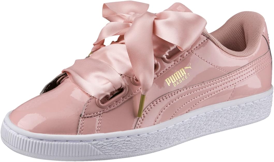 PUMA Womens Shoes 40.5 / Pink PUMA - Trainers Beige Basket Heart Patent Shoes