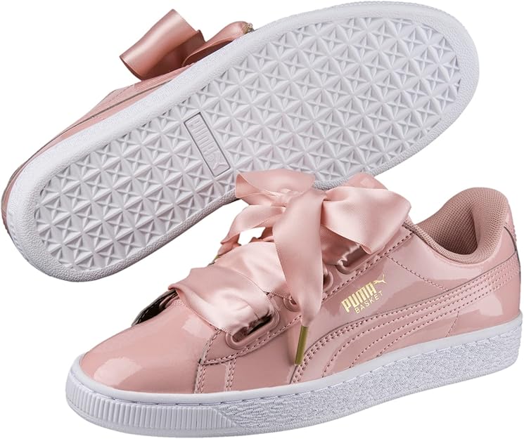 PUMA Womens Shoes 40.5 / Pink PUMA - Trainers Beige Basket Heart Patent Shoes