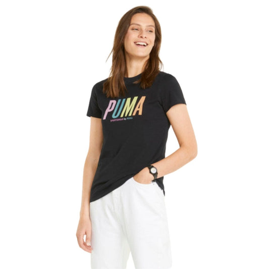 PUMA Womens Tops XS / Black PUMA - Cotton Graphic-Logo T-Shirt