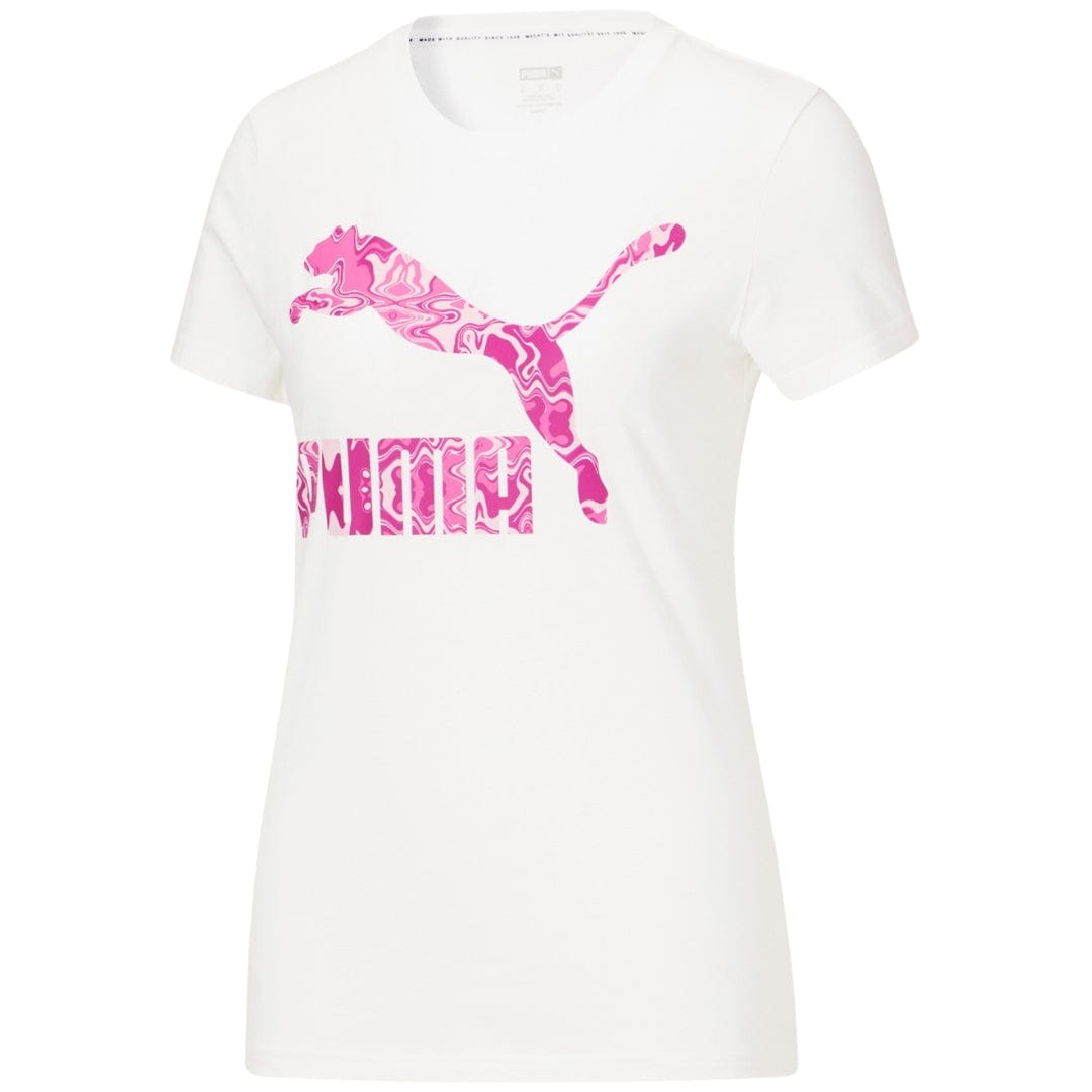 PUMA Womens Tops XS / White PUMA - Hypnotize Cotton Logo T-Shirt