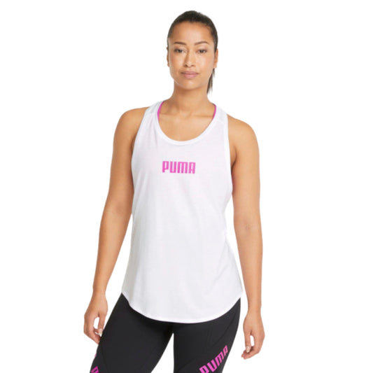 PUMA Womens Tops XS / White PUMA - Train Logo Tank Top