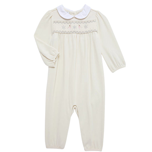 RALPH LAUREN Baby Boy 9 Month / Off-White RALPH LAUREN - BABY -  Smocked Nutcracker Coverall