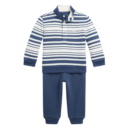 RALPH LAUREN Baby Boy 6 Month / Multi-Color RALPH LAUREN - BABY -  Striped Cotton Pullover Pants Set