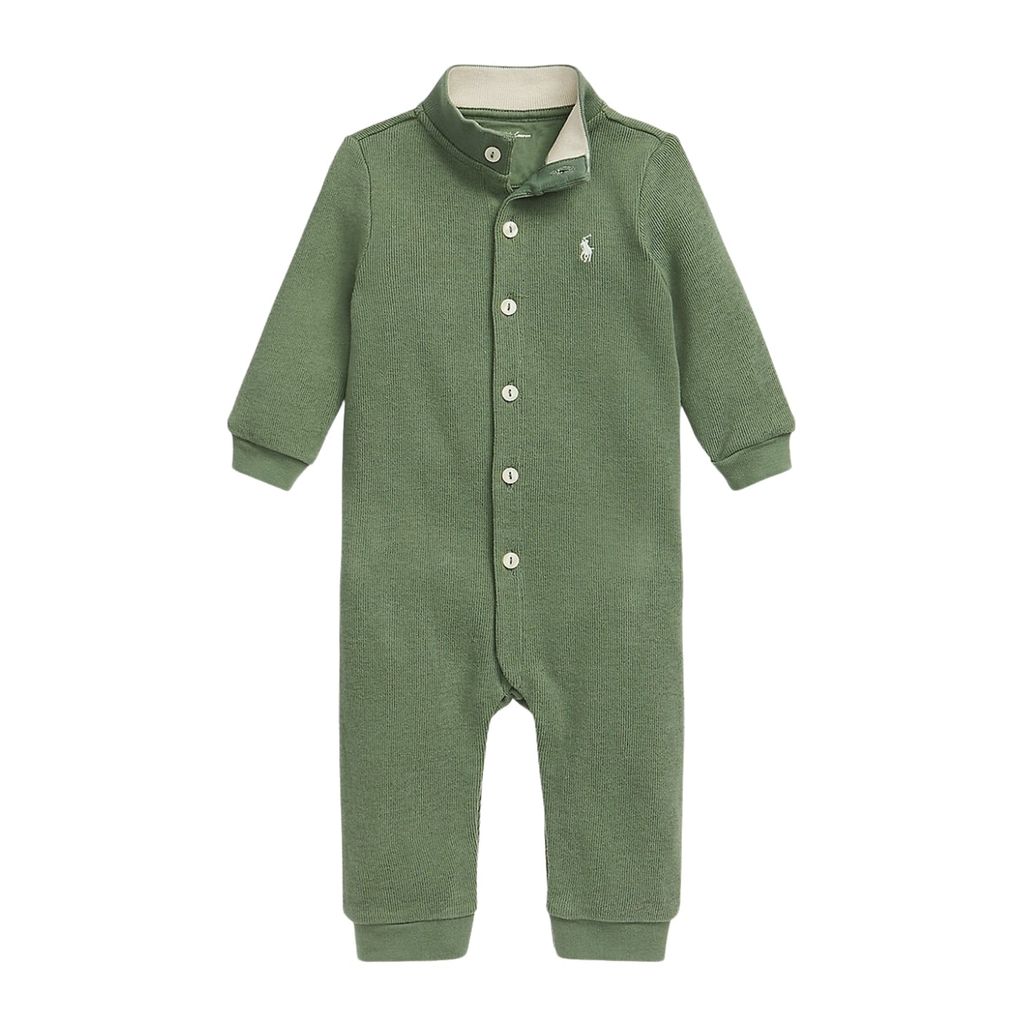 RALPH LAUREN Baby Boy 6 Month / Green RALPH LAUREN -  Solid Interlock overalls