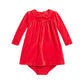 RALPH LAUREN Baby Girl 18 Month / Red RALPH LAUREN - BABY -  Velour a-Line Dress and Bloomer 2PC Set