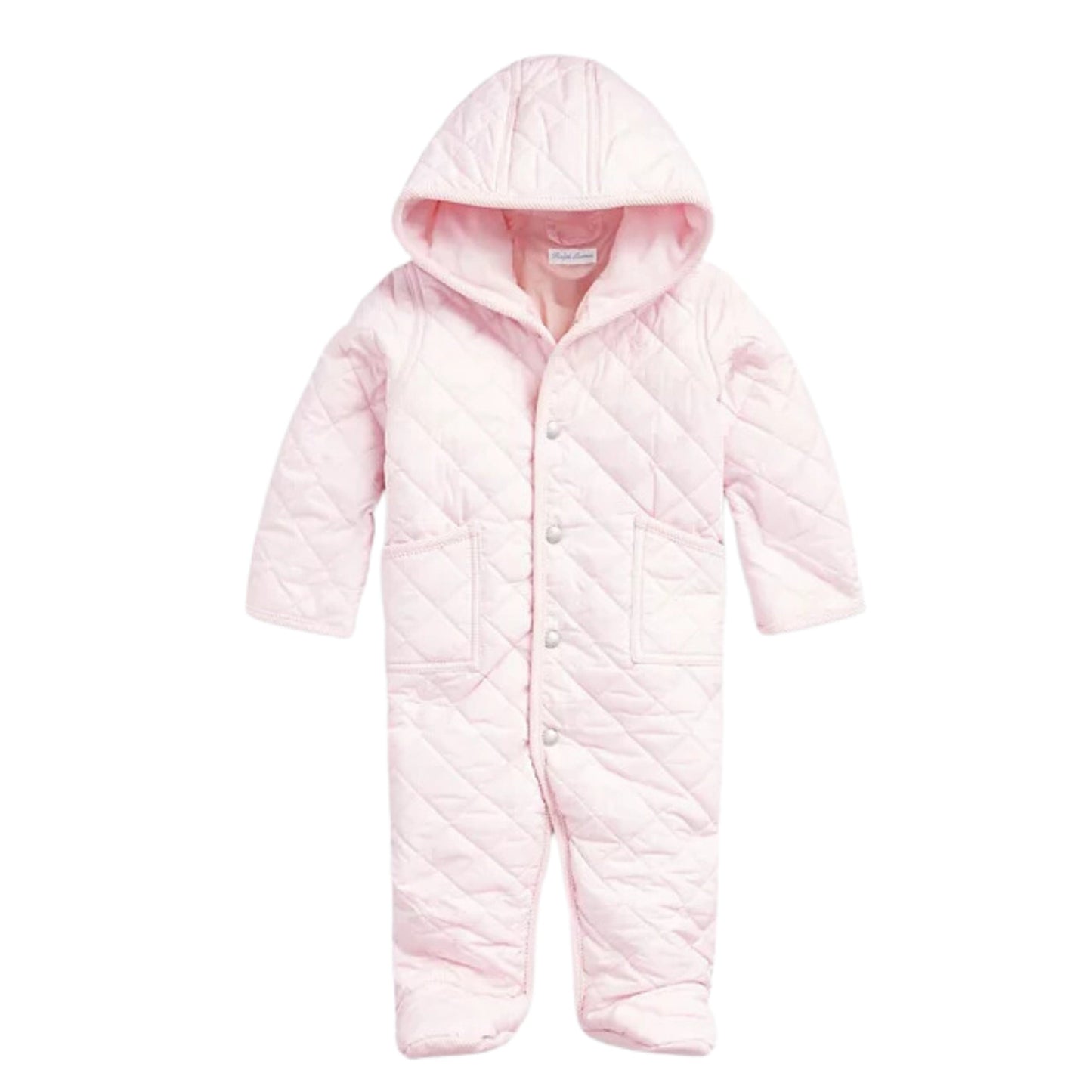 RALPH LAUREN Baby Girl 3 Month / Pink RALPH LAUREN - BABY - Water-Repellent Hooded Barn Bunting One Piece