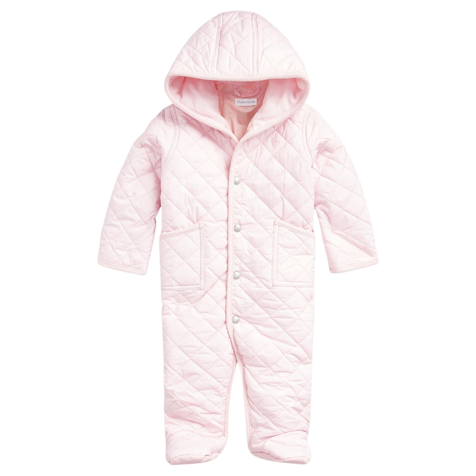 RALPH LAUREN Baby Girl 6 Month / Pink RALPH LAUREN - BABY - Water-Repellent Hooded Barn Bunting One Piece